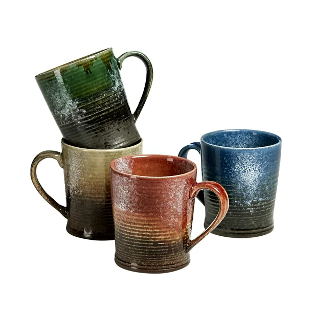 stoneware coffee mugs with great texture and color